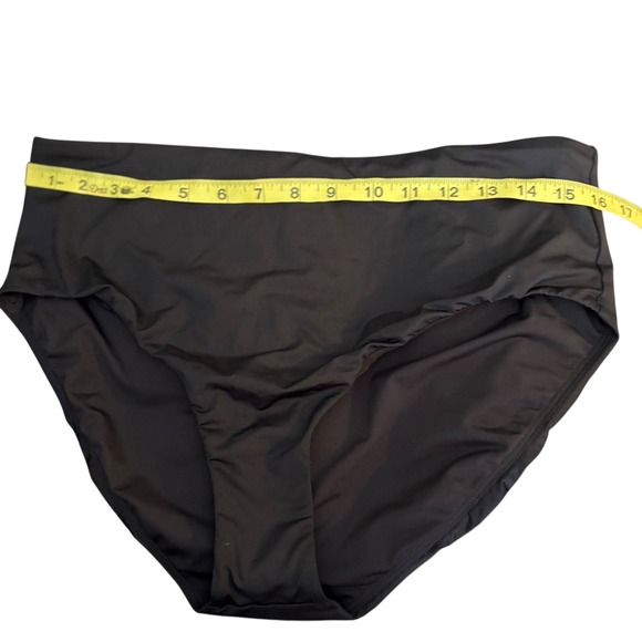 Lands' End Women's Bikini Bottoms Size 12 Black High Waist Swimwear New No Tags - Picture 4 of 6